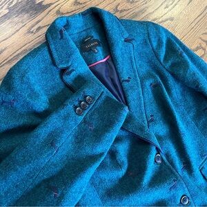 TALBOTS Green Aberdeen Wool Dachshund Blazer